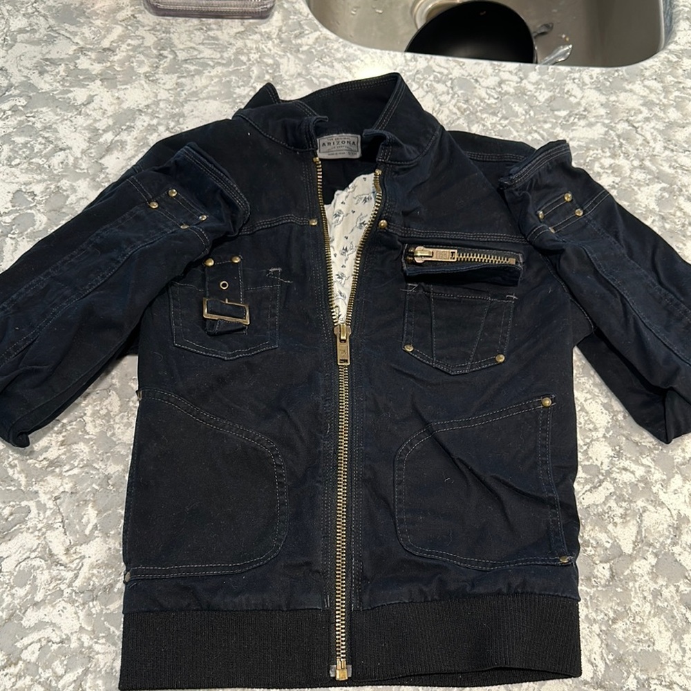 Arizona Jean Company Black Jean Jacket Structured Denim